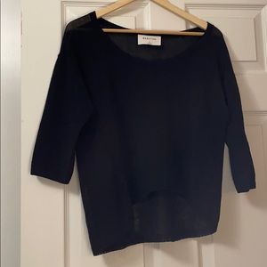 Babaton Knit hi-low 3/4 sleeve sweater top
